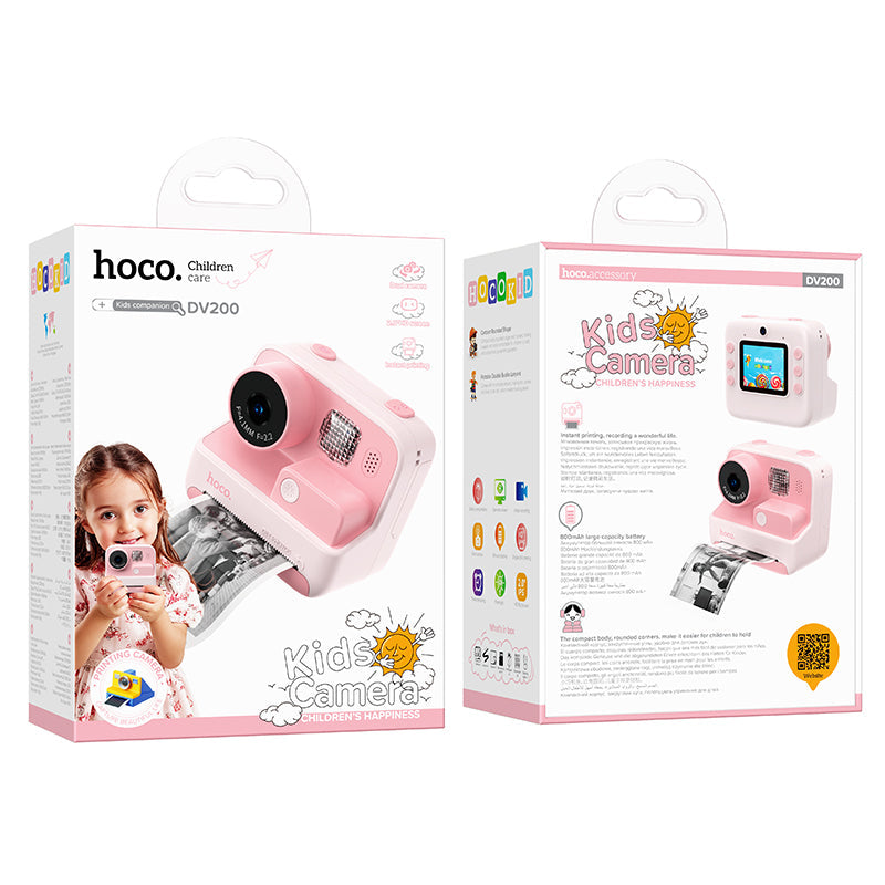 Hoco DV200 Dual Lens Children Printing Camera (Pink, Orange Color) Hoco DV200 Dual Lens Children Printing Camera (Pink, Orange Color)